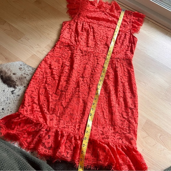 Revolve Aijek Orange‎ Into The Night Lace Mini Dress Size 3 Cocktail - Picture 10 of 10